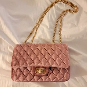 Pink Velour Purse